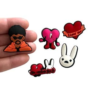 Bad Bunny shoe/croc charm 5 piece bundle NEW music artist trending unisex